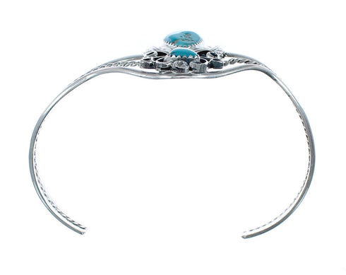 Native American Genuine Sterling Silver Turquoise Stone Cuff Bracelet AX126713